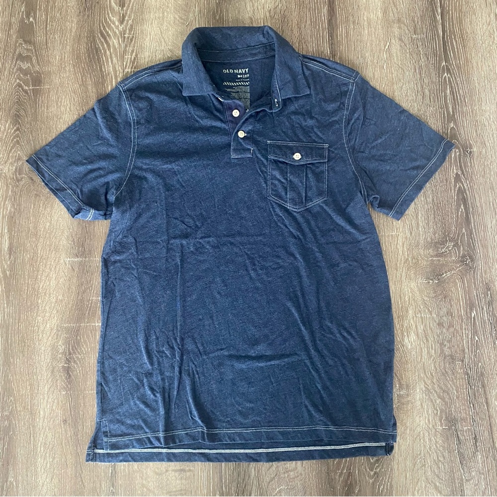 Soft Denim Blue Casual Polo Shirt